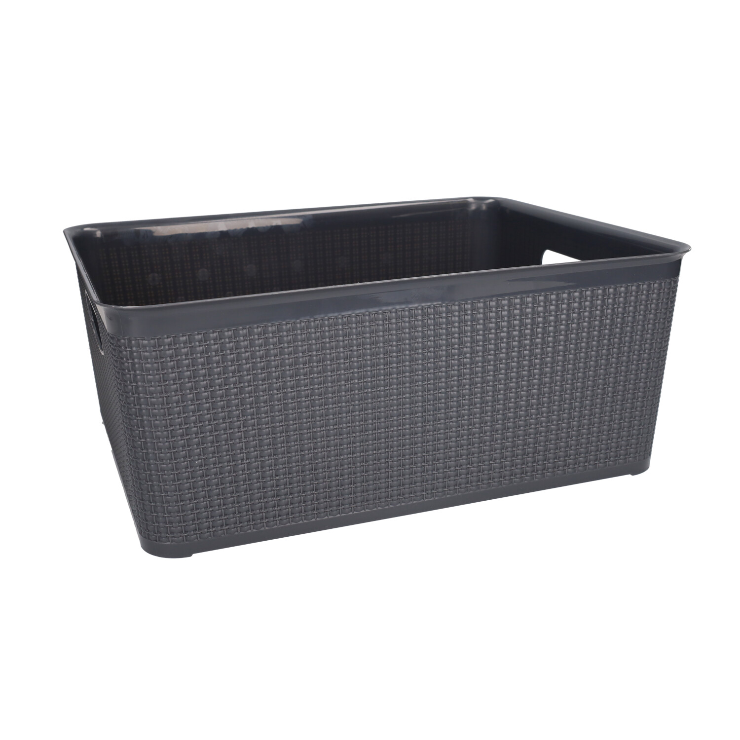 Cesto organizador plástico 14L Gris - 6u retráctil