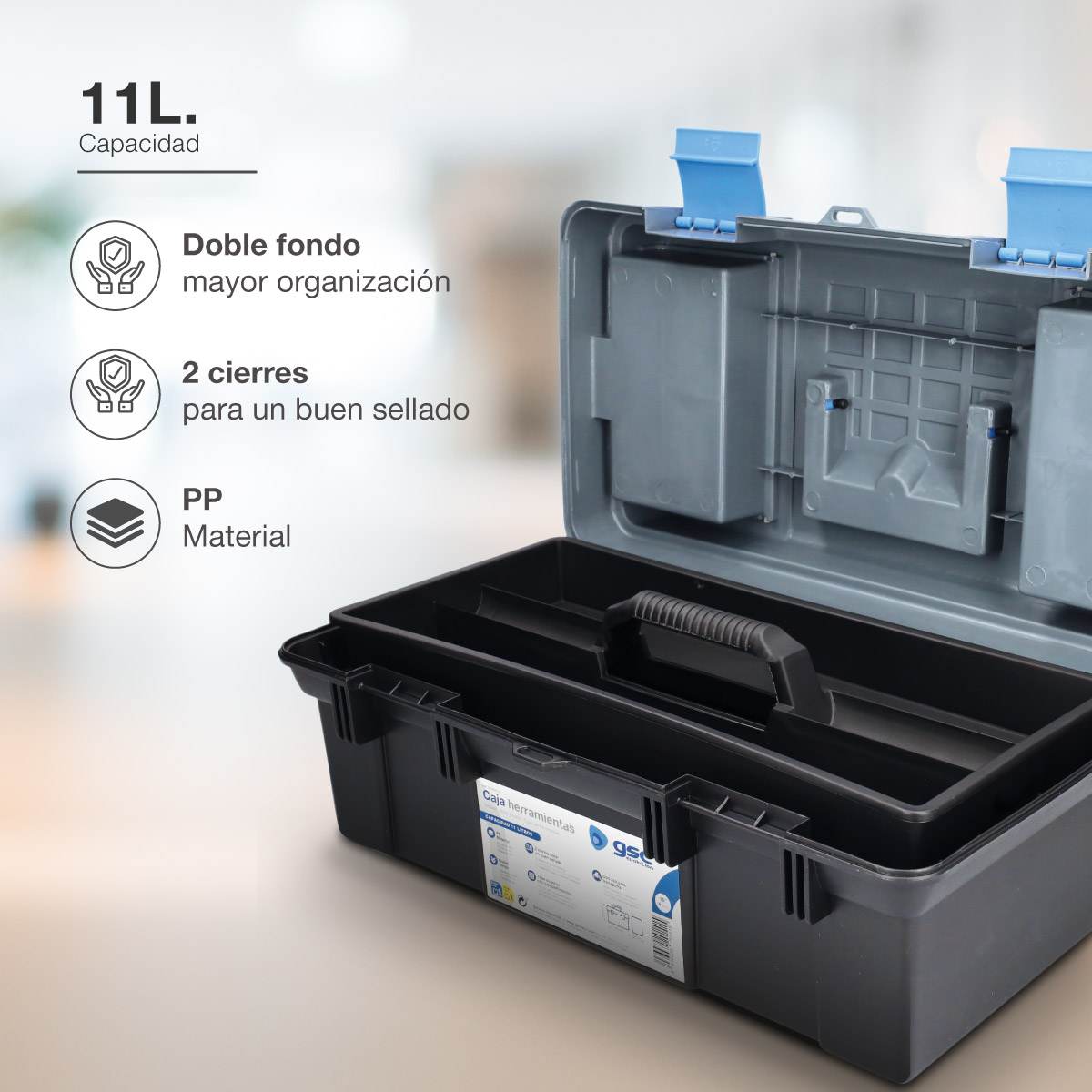 Caja de herramientas 11L 410x210x185mm