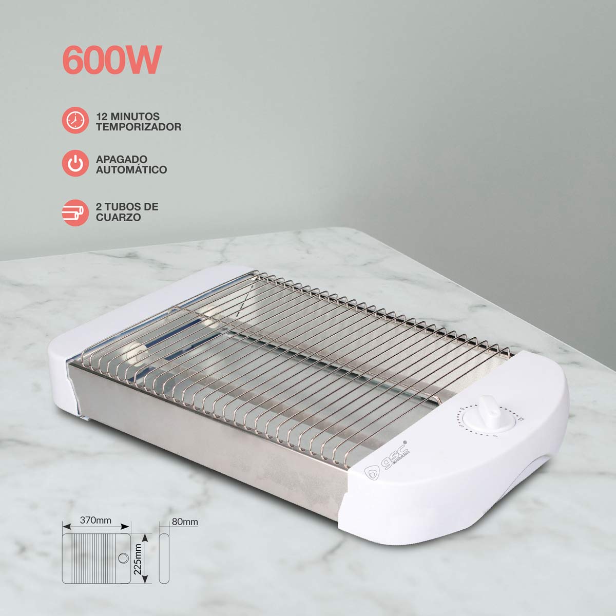 Tostadora plana Broa 600W