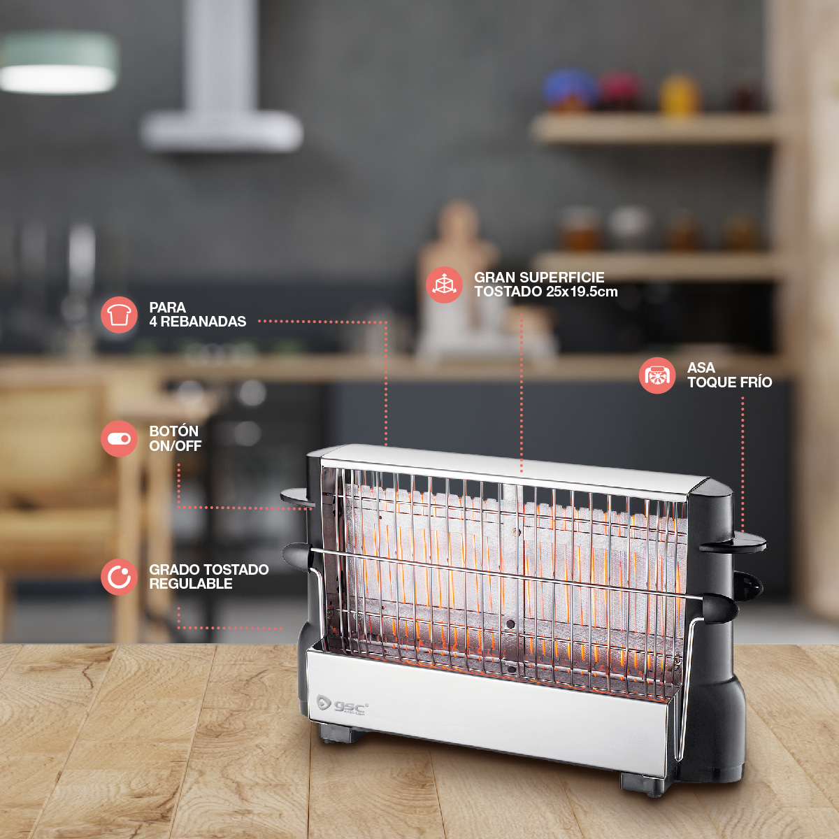 Tostadora vertical Multispace inoxidable 700W