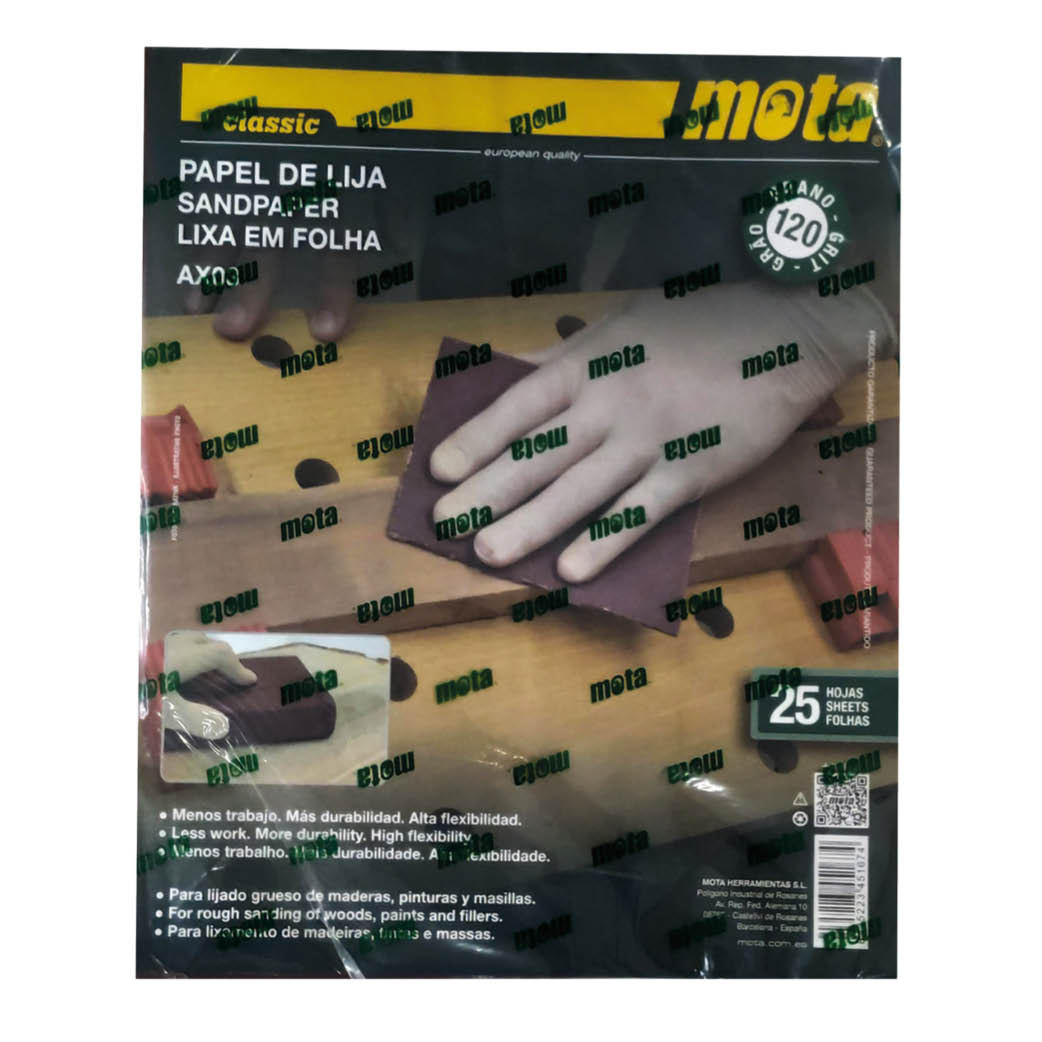 Pack 25 papeles de lija grano de 60