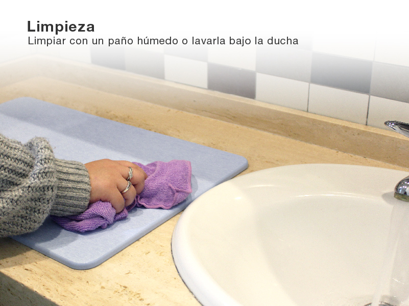 Alfombra de baño de secado rápido de diatomita Azul