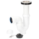 Sifón curvo extensible salida Ø40mm reductora Ø32mm válvula lavabo - bidet