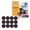 Set 12 fieltros adhesivos redondos Ø20mm - Marron