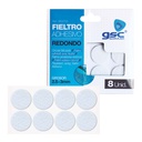 Set 8 fieltros adhesivos redondos Ø25mm - Blanco