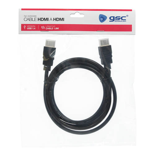 Cable conexión HDMI a HDMI  Negro 1.4 / 1.8M