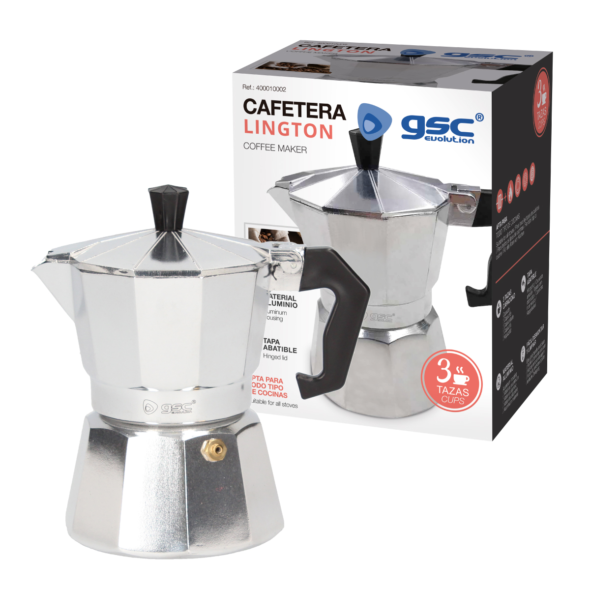 Cafetera Lington 3 tazas