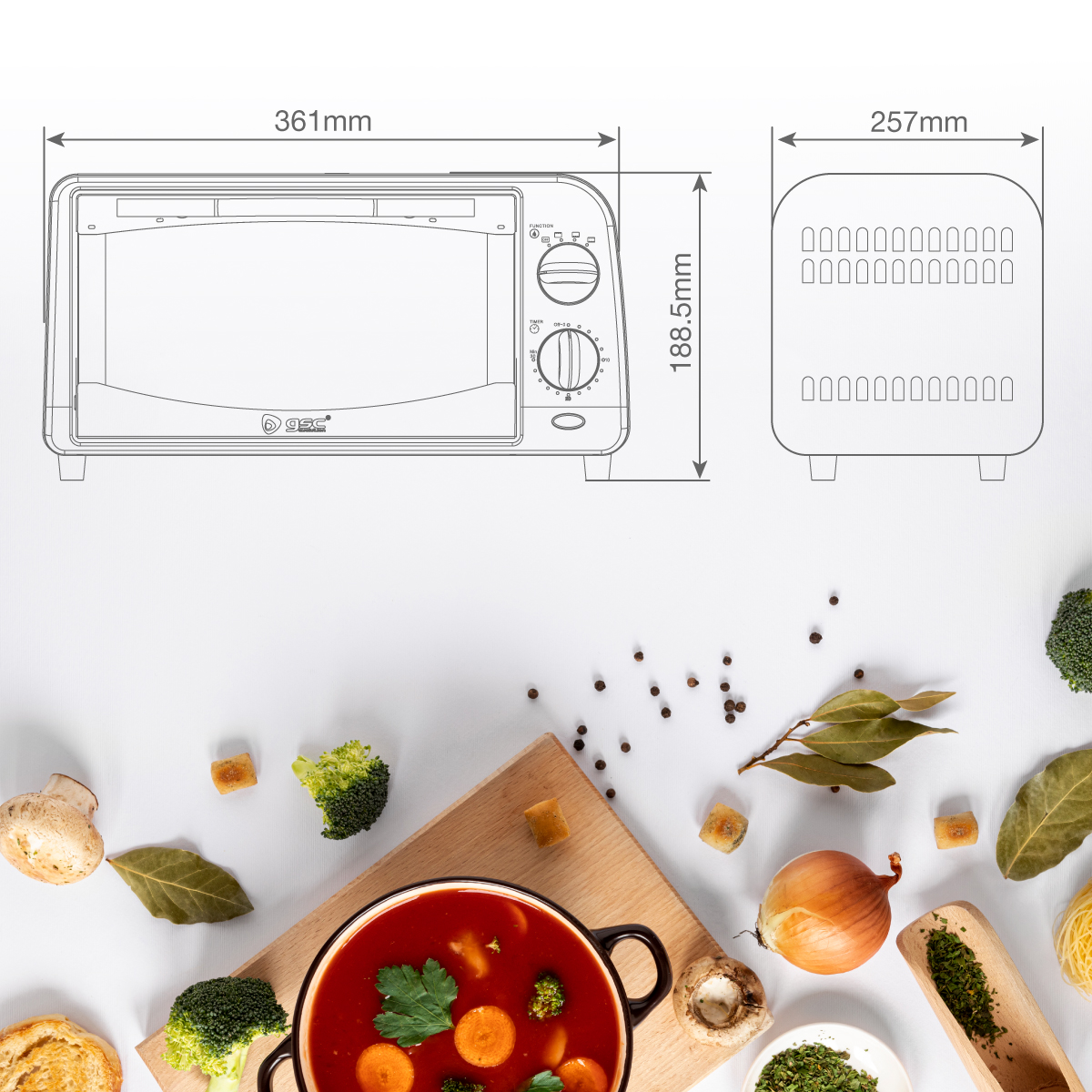 Horno electrico Essenza 9L 800W