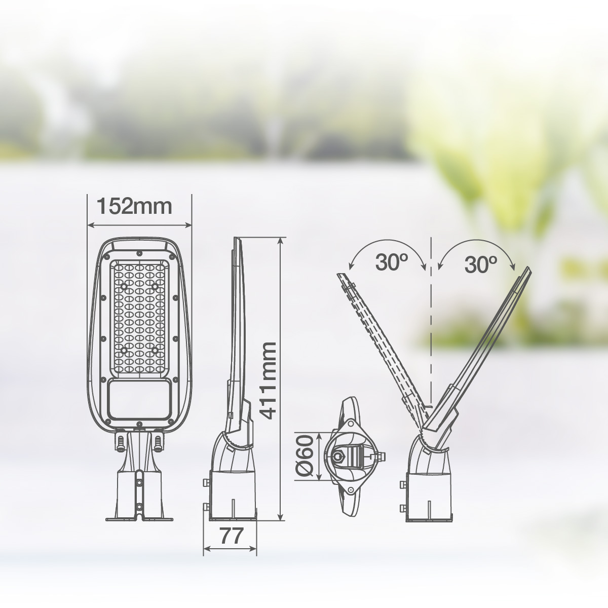 Farola LED Bagura 50W 4000K IP65 - Pro Line