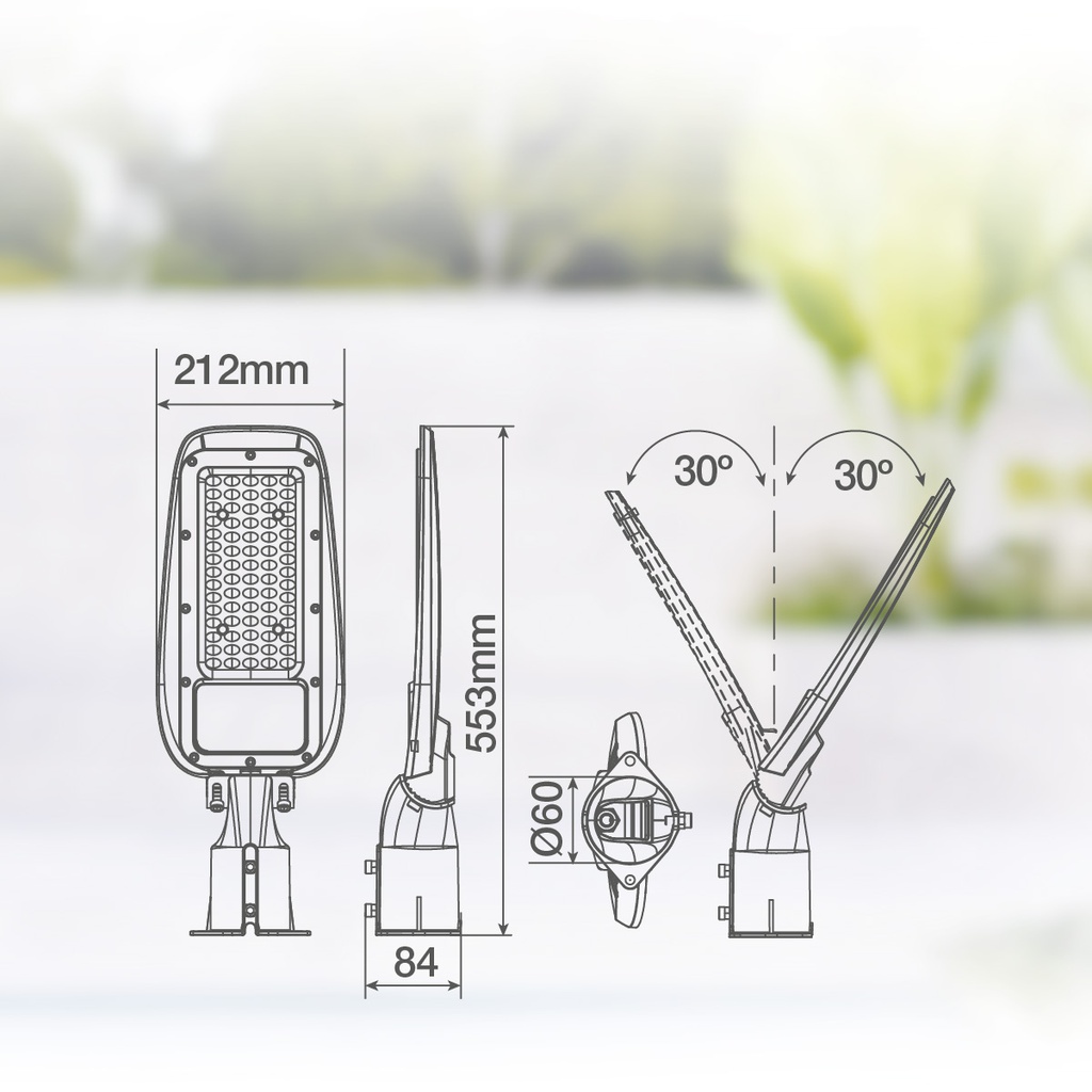 Farola LED Bagura 150W 6500K IP65 - Pro Line