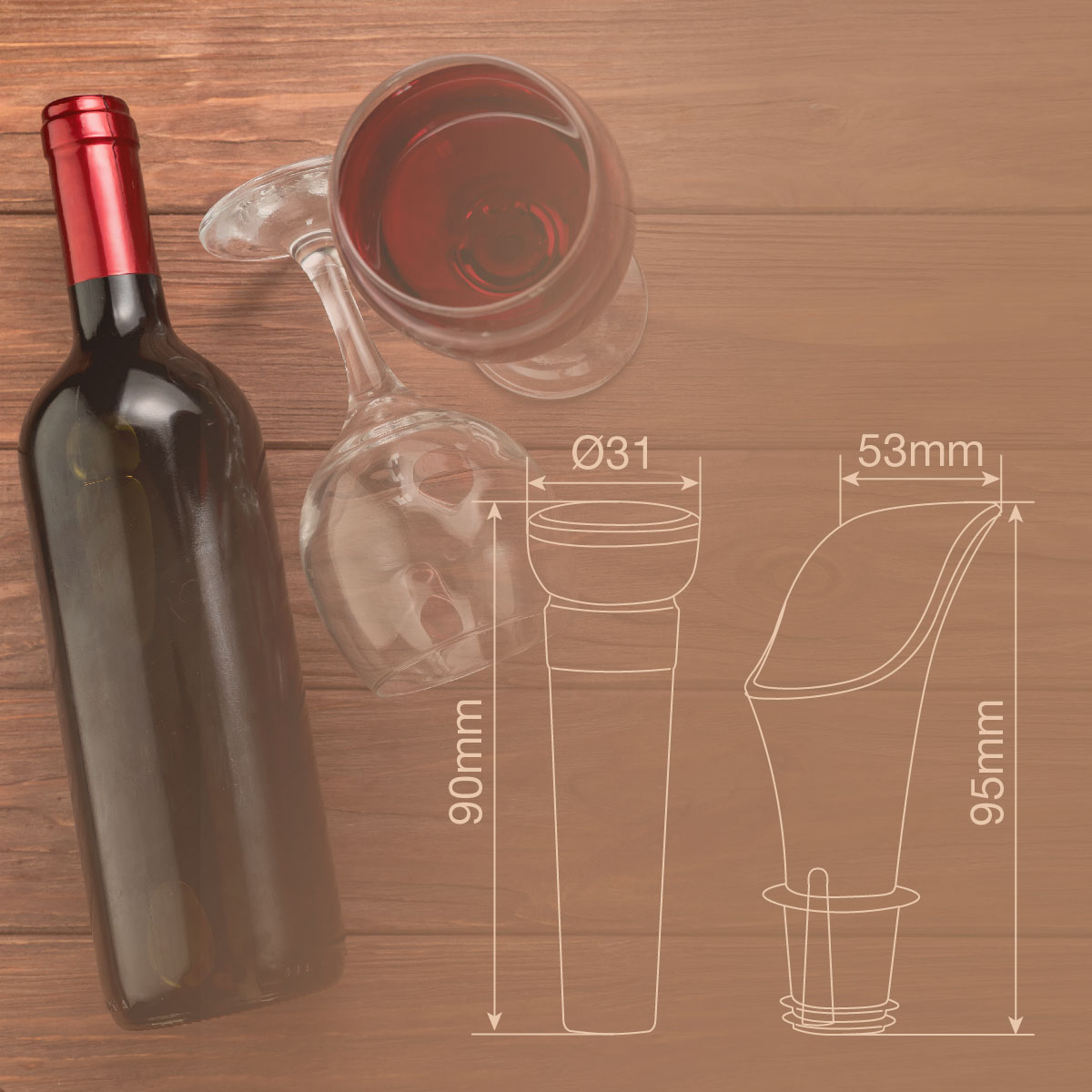 Set tapón de vacío y servidor de vino