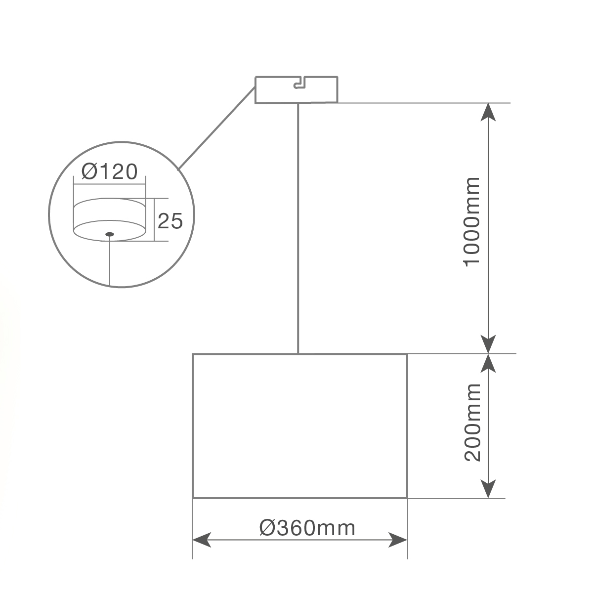 Lámpara de techo colgante Serie Kaliab E27 Ø360mm Blanco