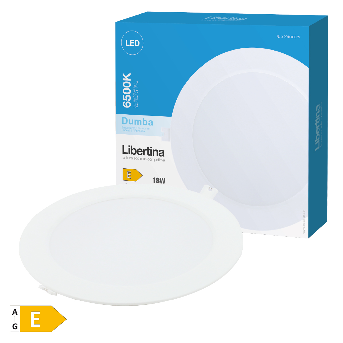 Downlight empotrable LED redondo Dumba 18W 6500K Blanco - Libertina