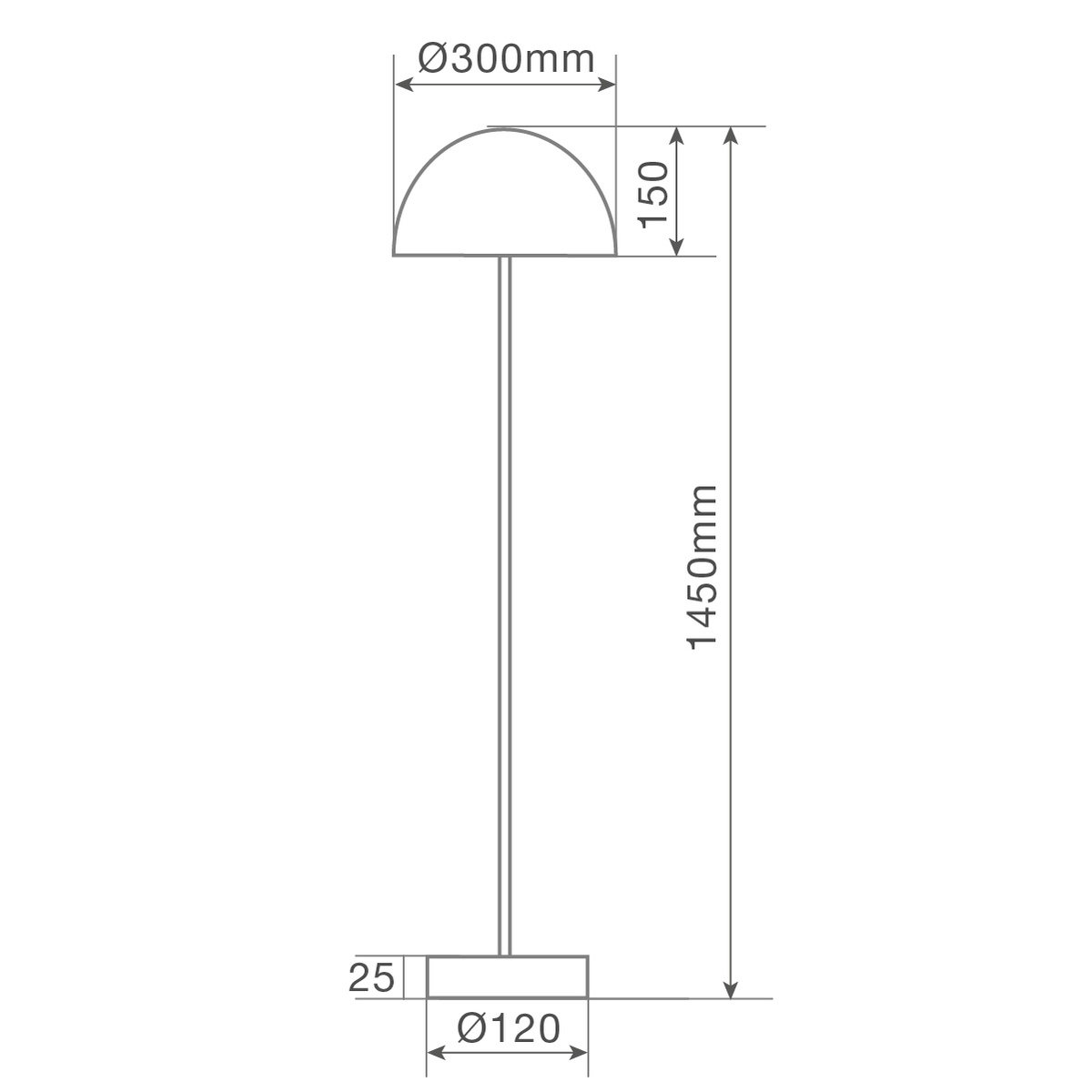 Lámpara de pie Serie Gohira 1450mm E27 Gris antracita