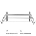 Tendedero extensible pared Bisalla 100cm con 5 barras de tendido