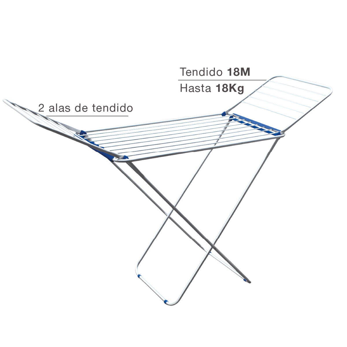 Tendedero plegable Manma 2 alas de aluminio 176x55x92cm