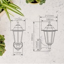 Farol de jardín brazo reversible Serie Bagan E27 IP44 Blanco