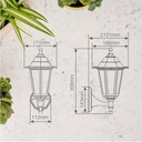 Farol de jardín brazo reversible Serie Bagan E27 IP44 Negro