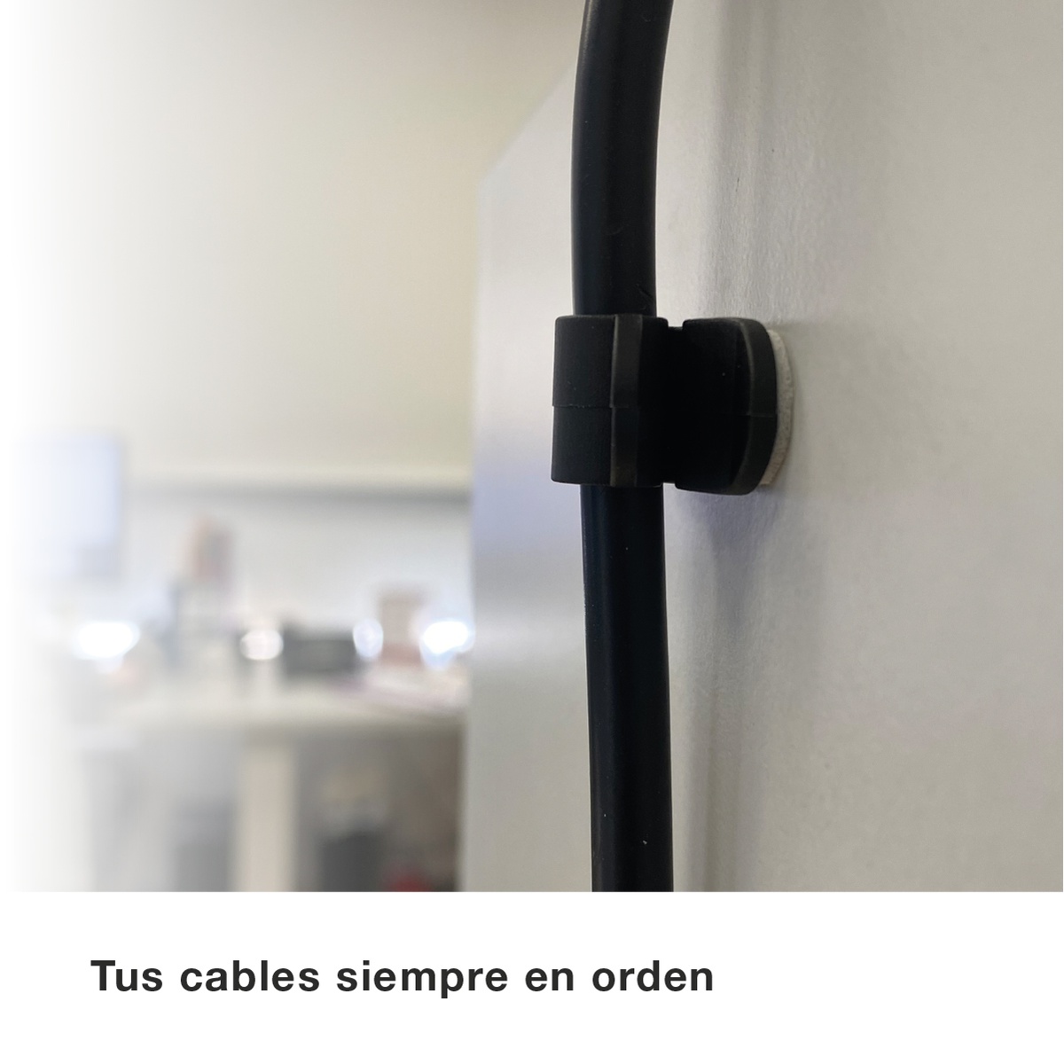 Pack 100u abrazaderas adhesivas para cable 1 orificio