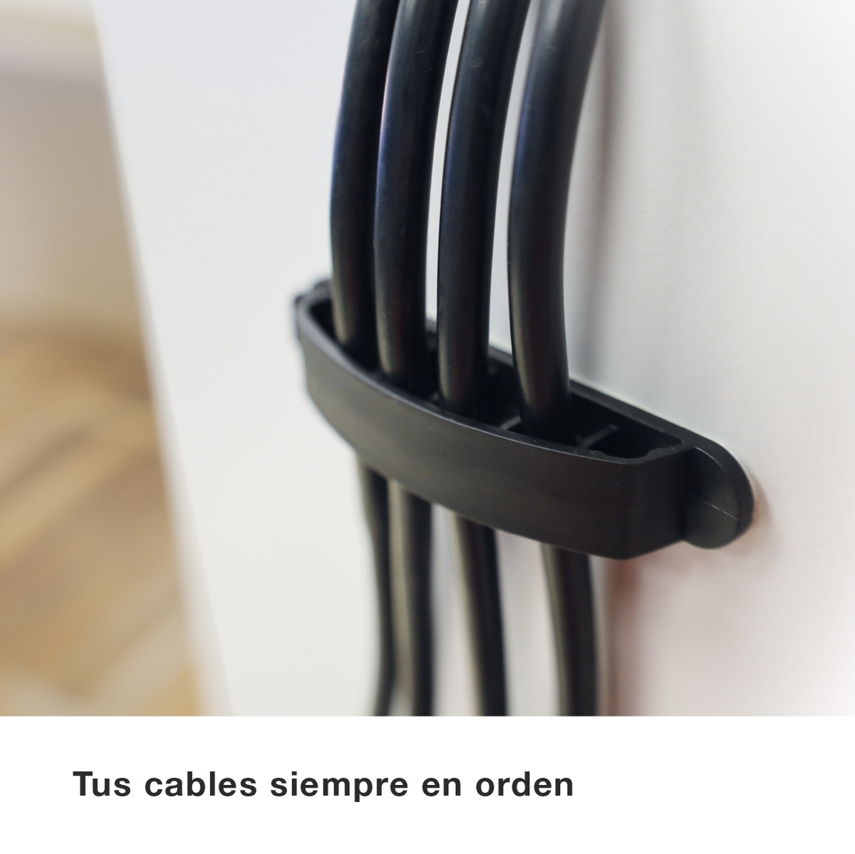 Pack 100u abrazaderas adhesivas para cable 6 orificios