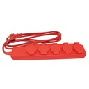 [000500118] Base multiple con tapas 5T (3x1.5mm) 3M Rojo