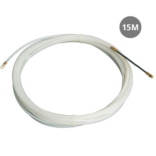 Guía pasacables 100% nylon 4mm 15M Blanco