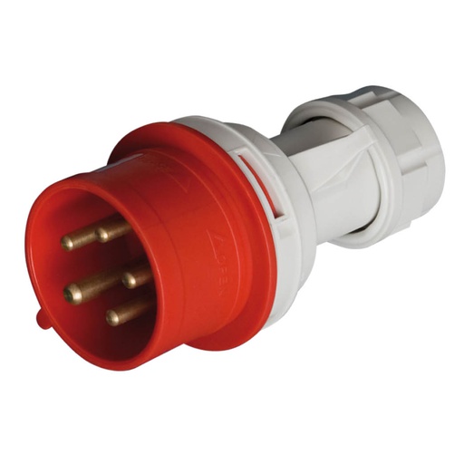 [002300388] Clavija Cetac 5P (3P+N+t) 16A IP44 Roja