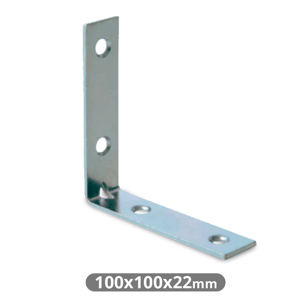 Angulo recto de refuerzo 100x100x22mm zincado