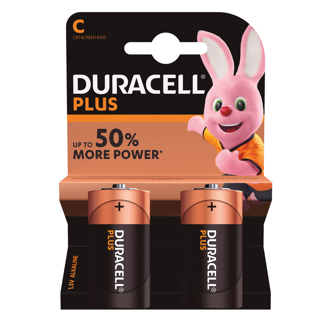 Pila alkalina DURACELL Plus LR14 (C), Blíster 2