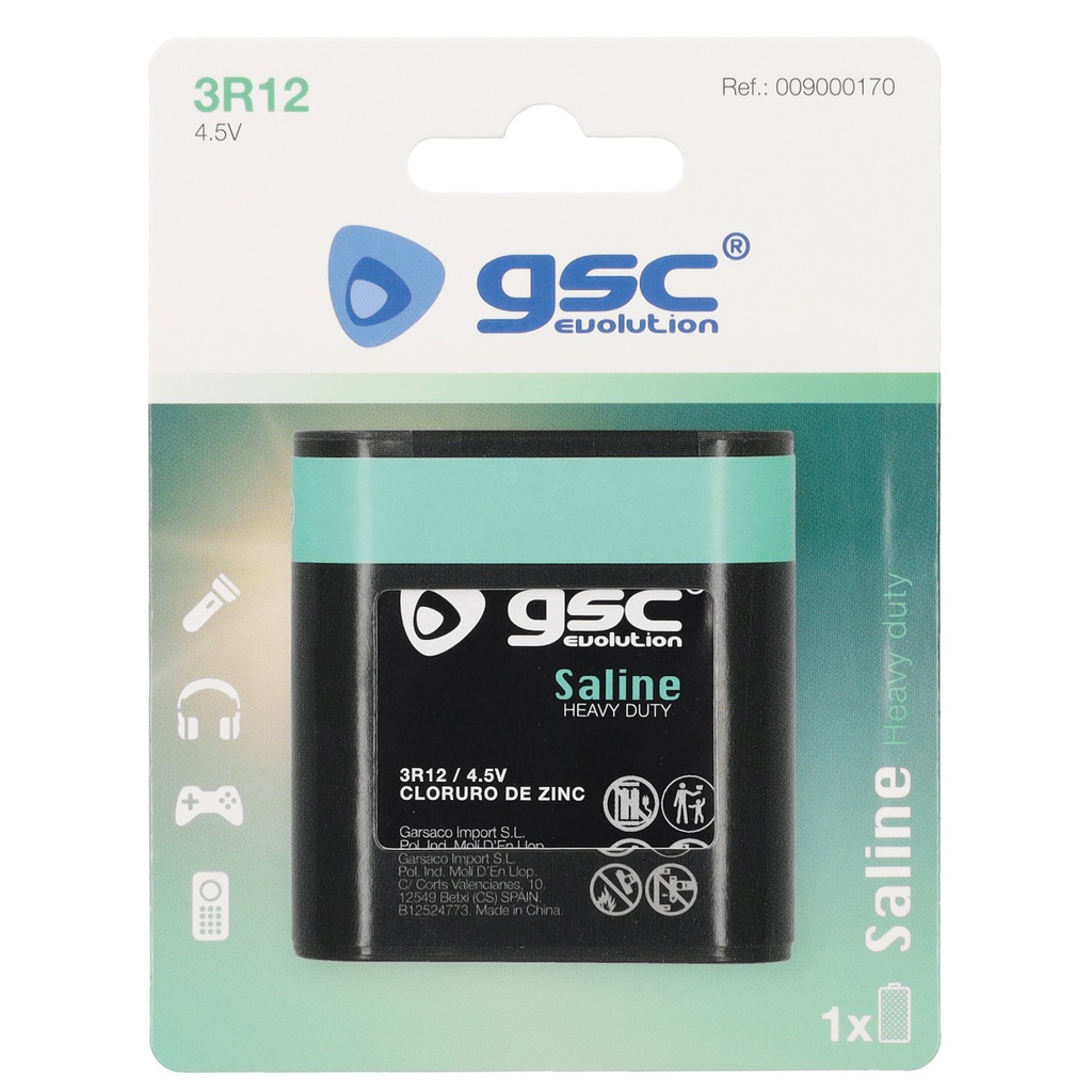 Pila GSC Evolution petaca salina 3R12 (4.5V) Blíster 1ud