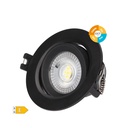 Aro basculante redondo empotrable LED Serie Banok 7W 3000-4000-6500K Negro