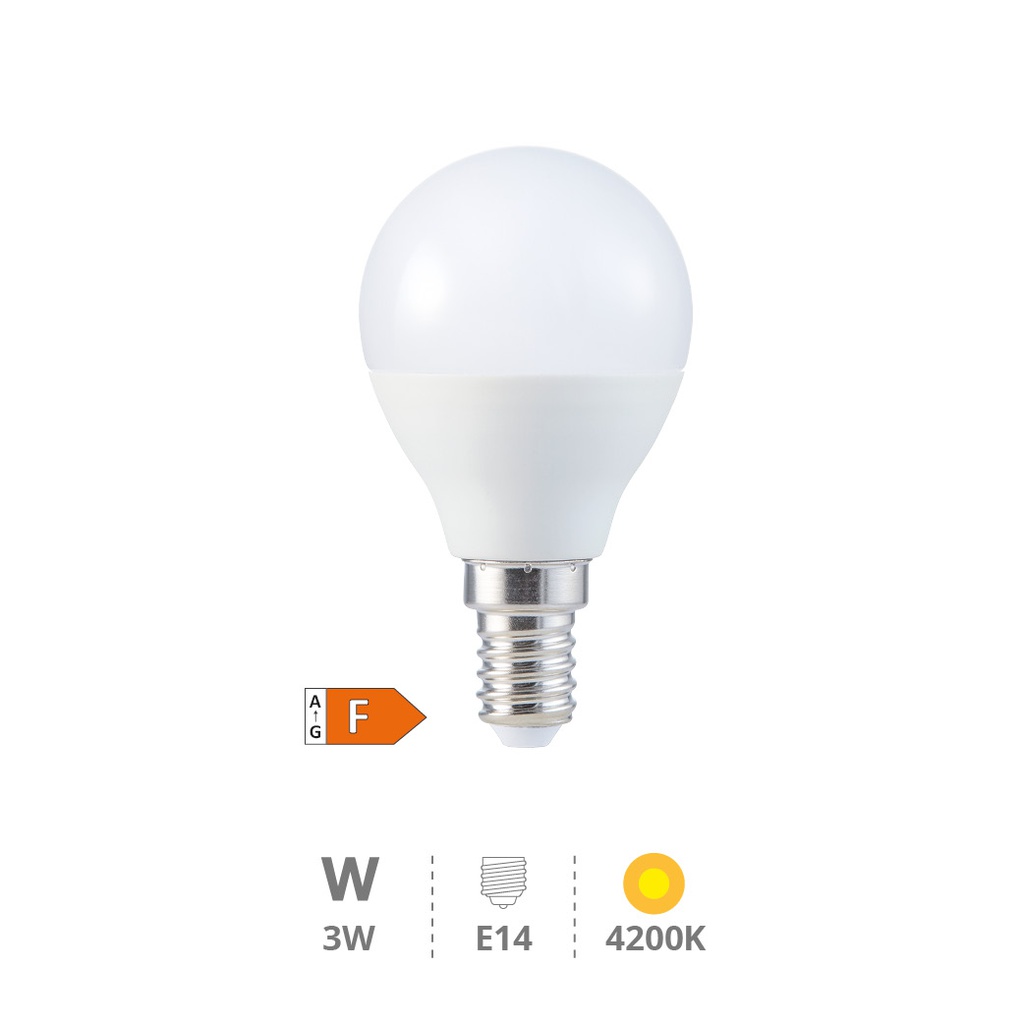 Bombilla LED esférica 3W E14 4200K