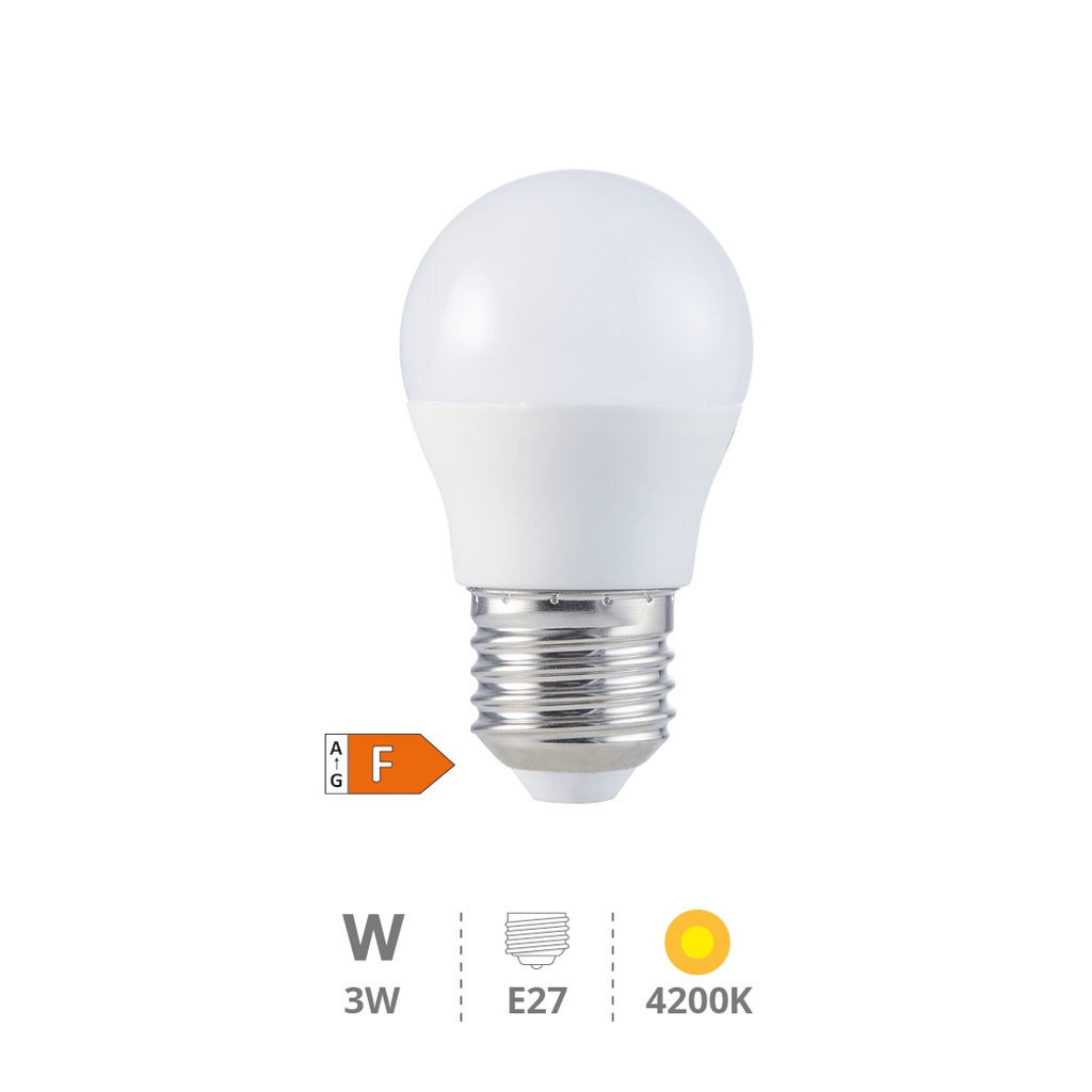 Bombilla LED esférica 3W E27 4200K