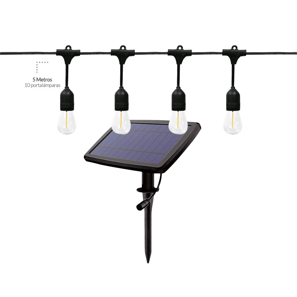 Kit guirnalda decorativa solar Helem 5M 10 lámparas IP44