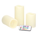 [204800005] Pack 3 velas decorativas LED RGB 100mm - 120mm - 150mm