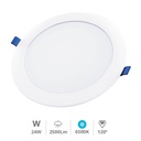 Downlight empotrable LED redondo Belur 24W 6500K Blanco