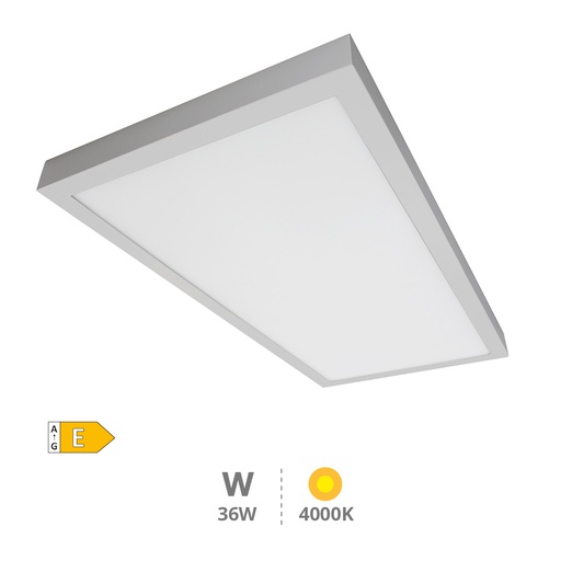 [203405008] Panel supercicie LED rectangular Menia 90x30cm 36W 4200K Níquel