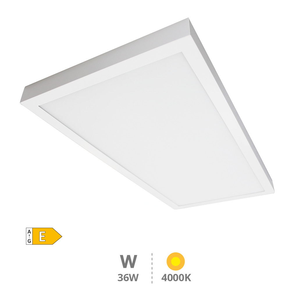 Panel superficie LED rectangular Menia 36W 4200K Blanco