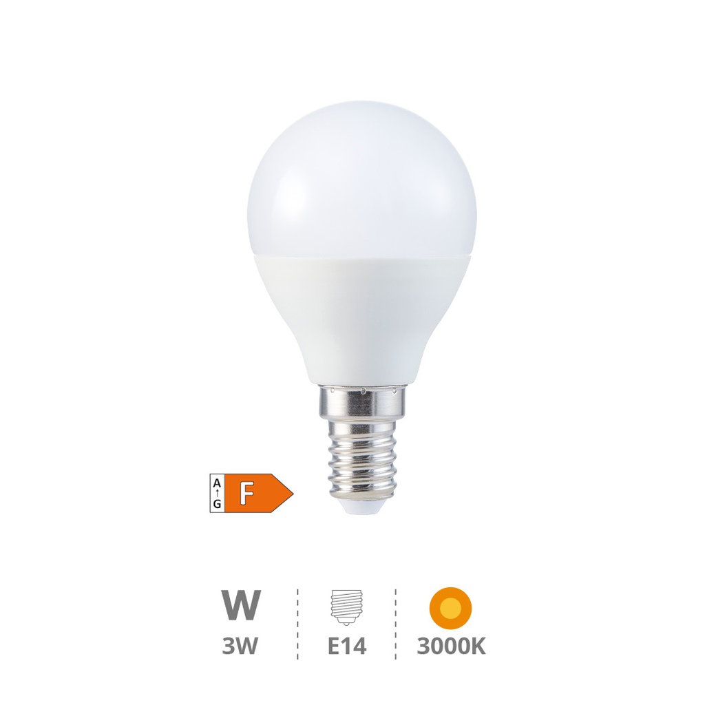 Bombilla LED esférica 3W E14 3000K