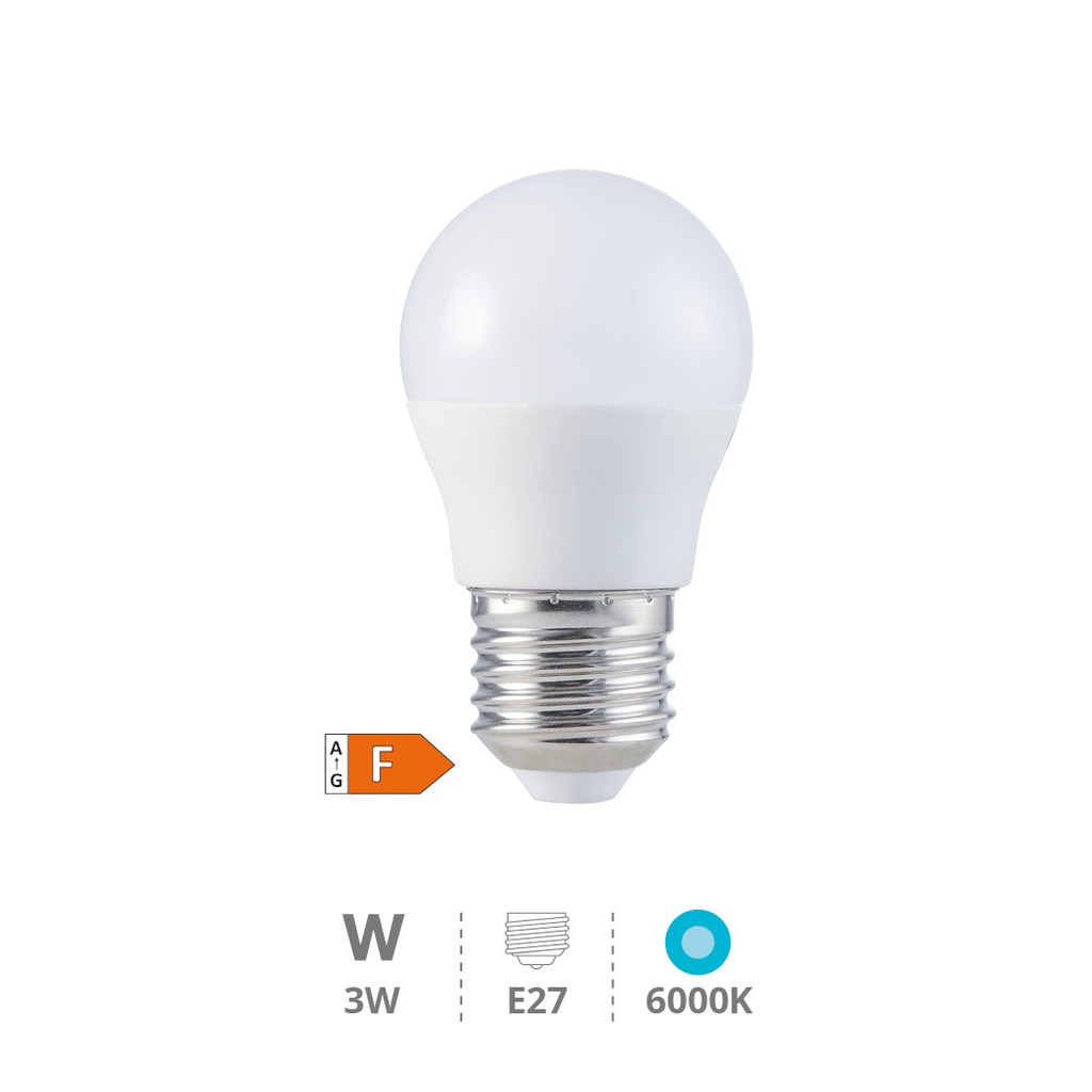 Bombilla LED esférica 3W E27 6000K