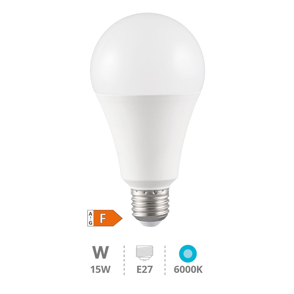 Bombilla LED estándar A60 15W E27 6000K