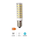 Bombilla LED tubular 4,5W E14 6000K