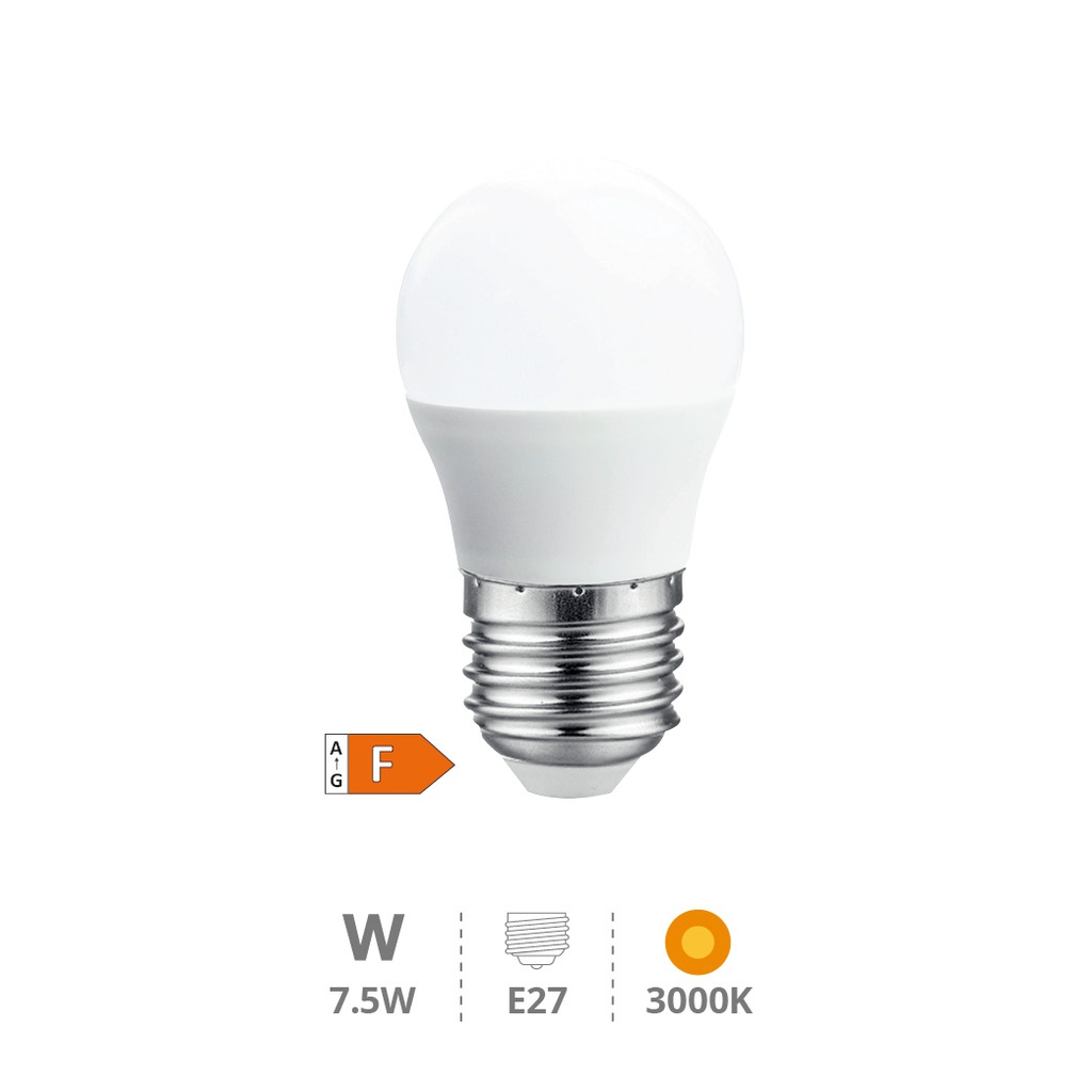 Bombilla LED esférica 7,5W E27 3000K