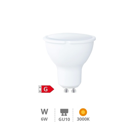 [200621029] Bombilla LED dicroica 6W GU10 3000K regulable