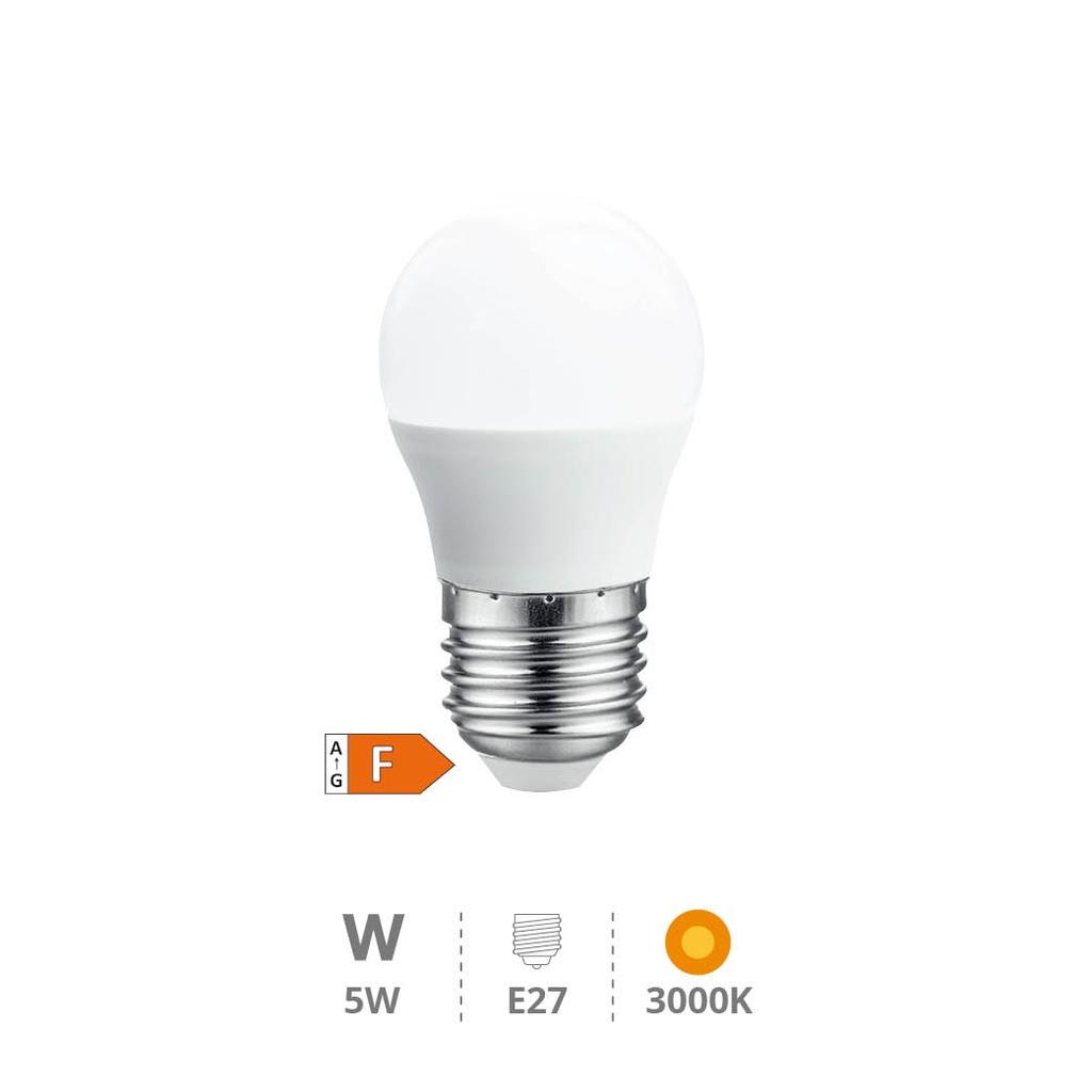 Bombilla LED esférica 5W E27 3000K 12 - 24V