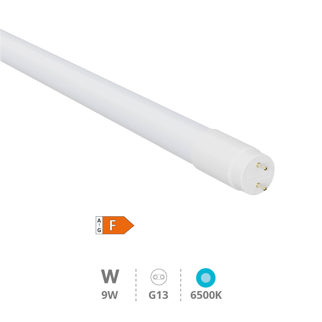 T8 Glass LED tube 9W G13 6500K 60cms