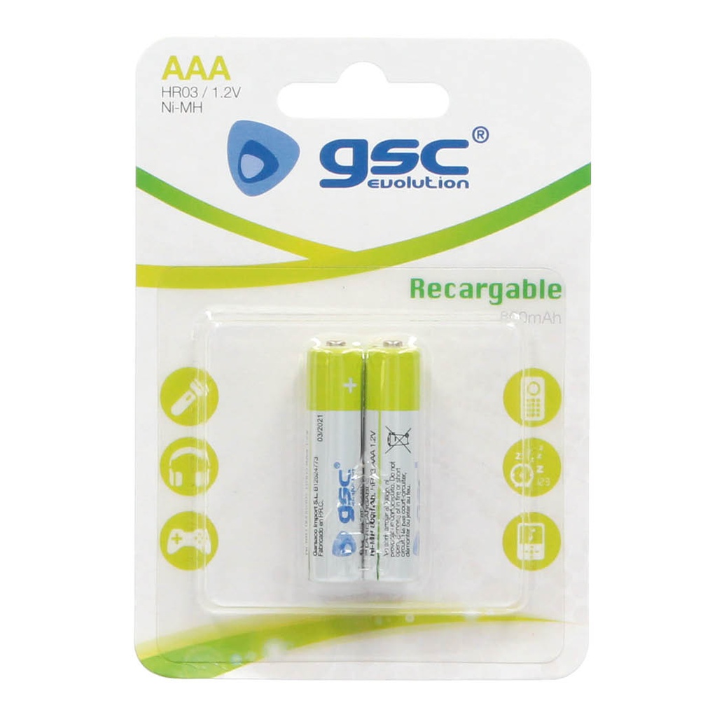 Pila recargable GSC Evolution HR03 (AAA) Blíster 2ud