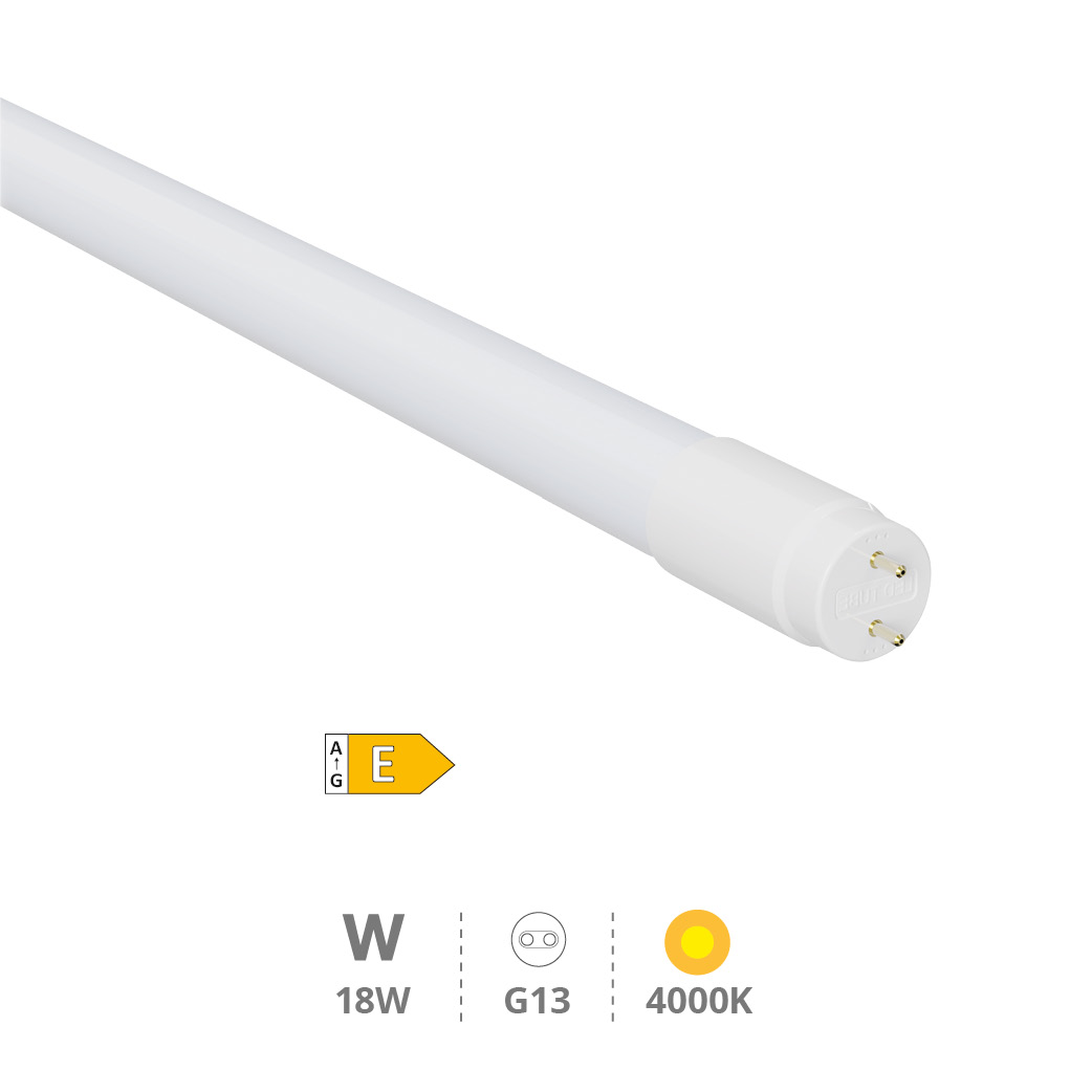 T8 Glass LED tube 18W G13 4000K 120cms