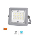 Proyector aluminio LED 20W 6500K IP65 Gris