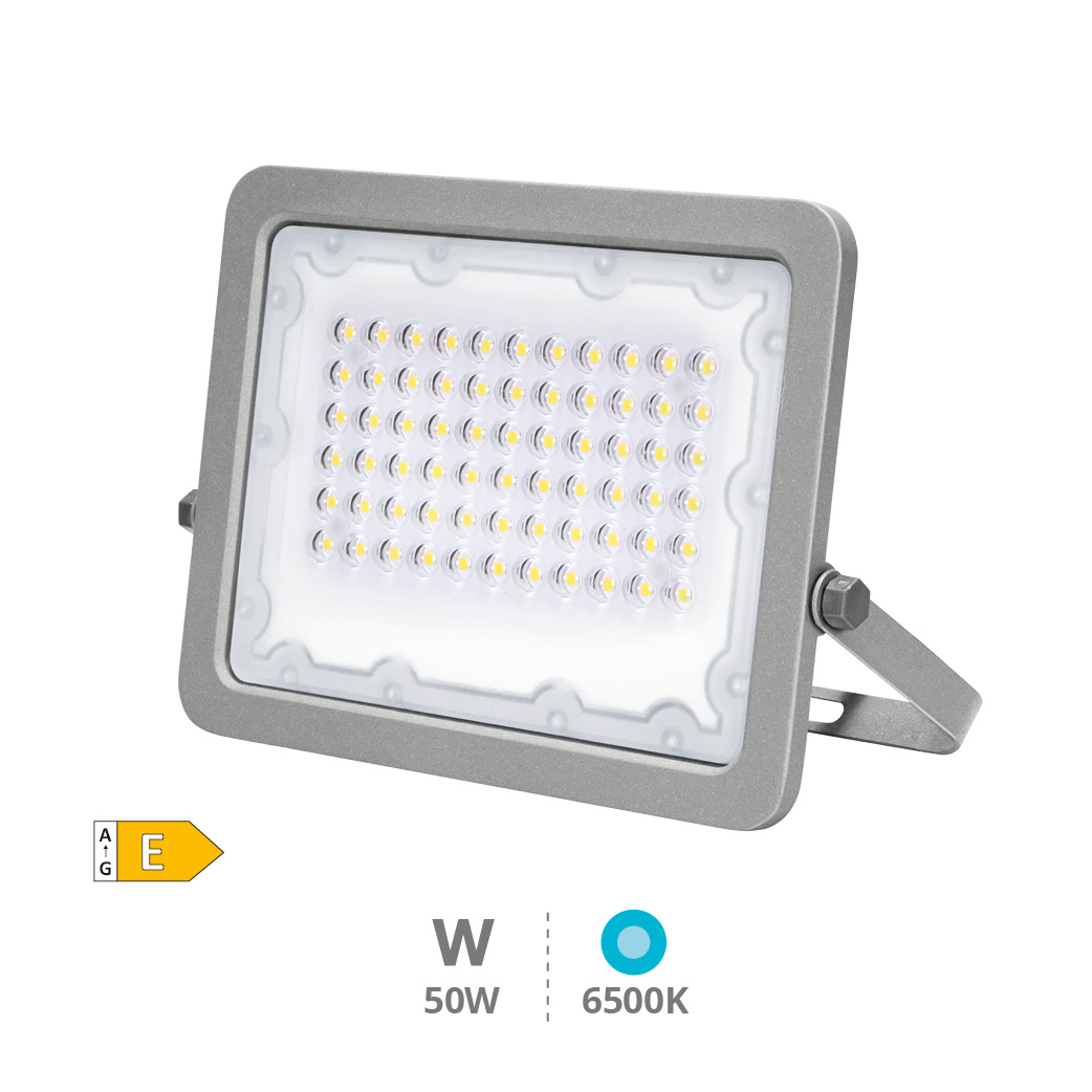 Projecteur aluminium LED 50W 6500K IP65 gris